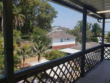 A cat-netted balcony