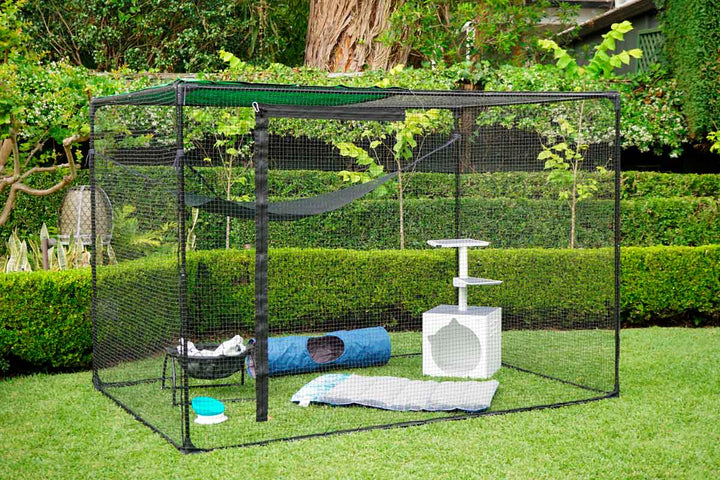 Catnetting Mid-Size Classic Potable Catio 8'2" With Hammock